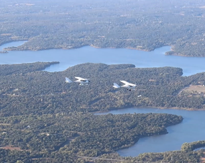 Aerial view of lake