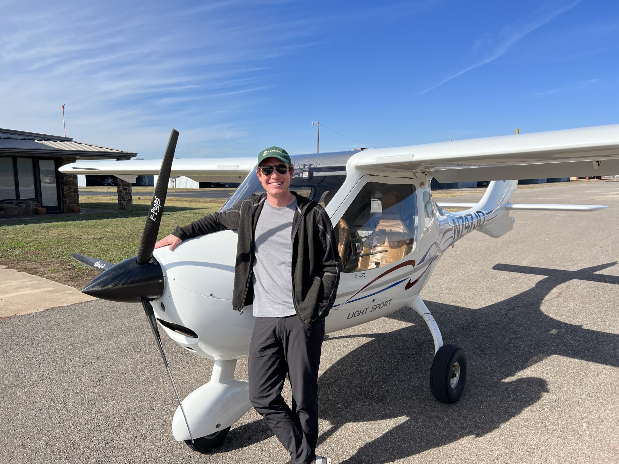 Student with aircraft